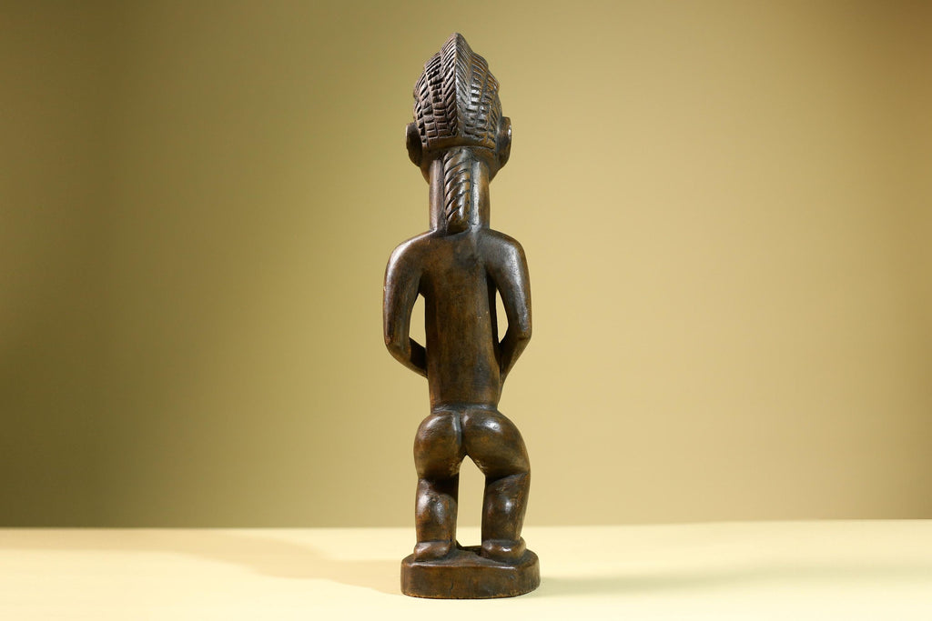 African Baule Female Statue Tribal Wood Fertility Figure Côte d’Ivoire West Africa Carved Sculpture Ancestral Art Decor-G5813