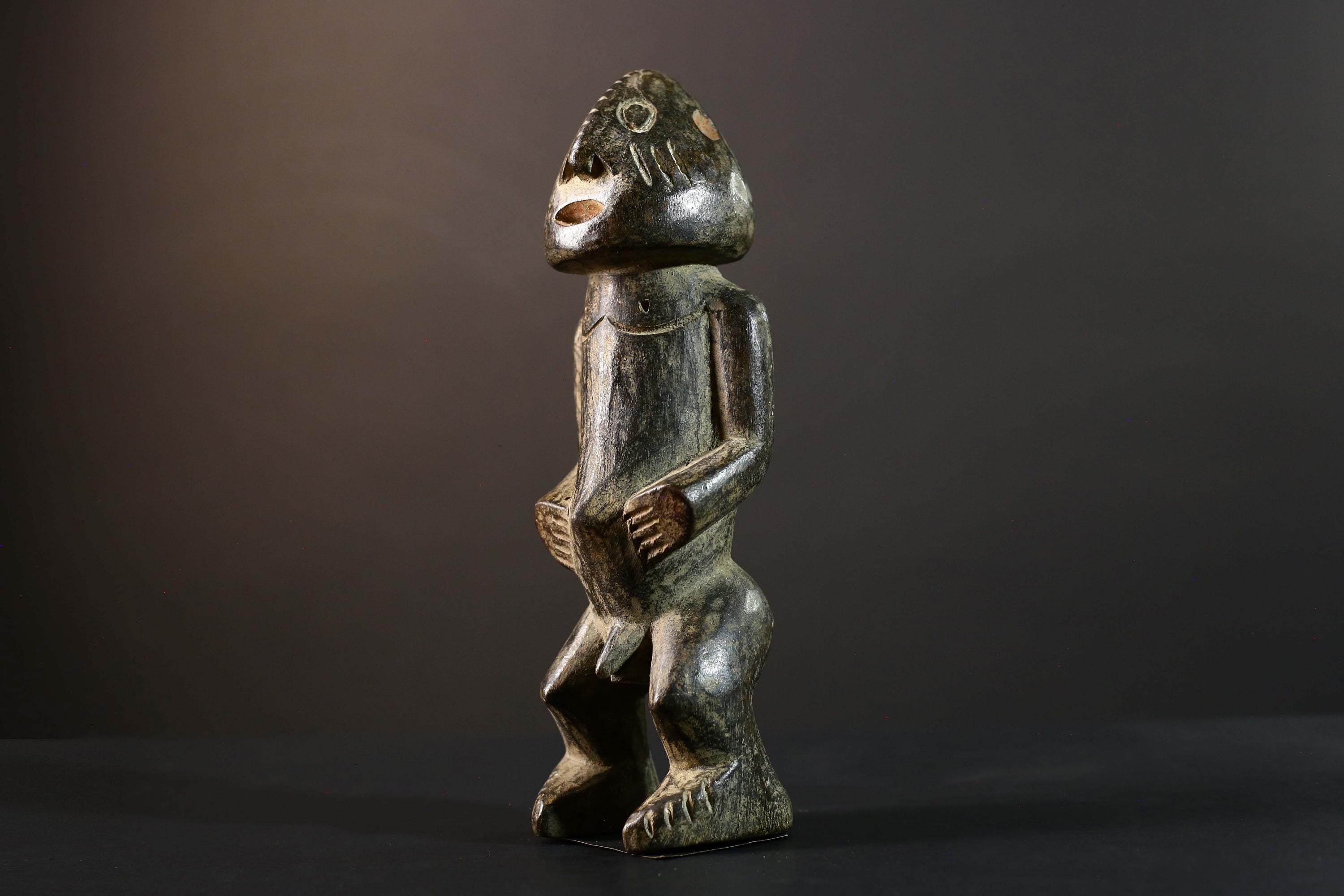 Hand Carved Tribal Vintage Ambete Statue Wood Cameroon Figure-G5793