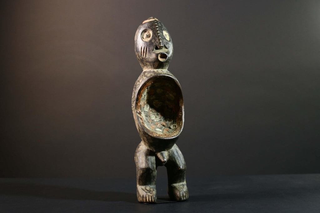 Hand Carved Tribal Vintage Ambete Statue Wood Reliquary Figure-G5794