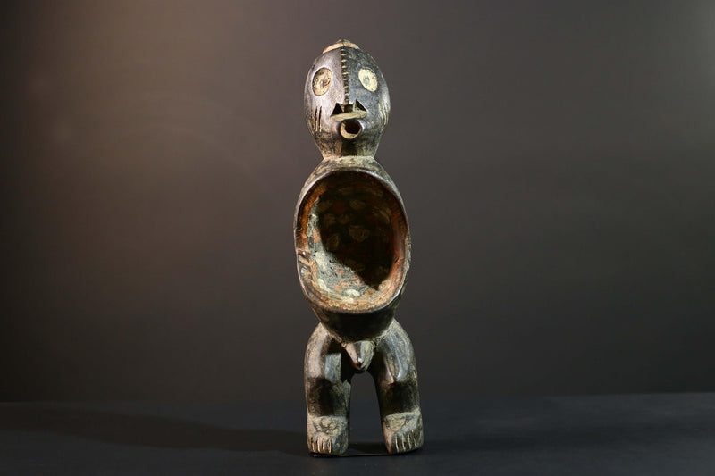 Hand Carved Tribal Vintage Ambete Statue Wood Reliquary Figure-G5794