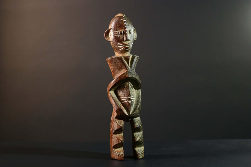 Hand Carved Tribal Vintage Ambete Reliquary Statue Wood Gabon Figure-G5795