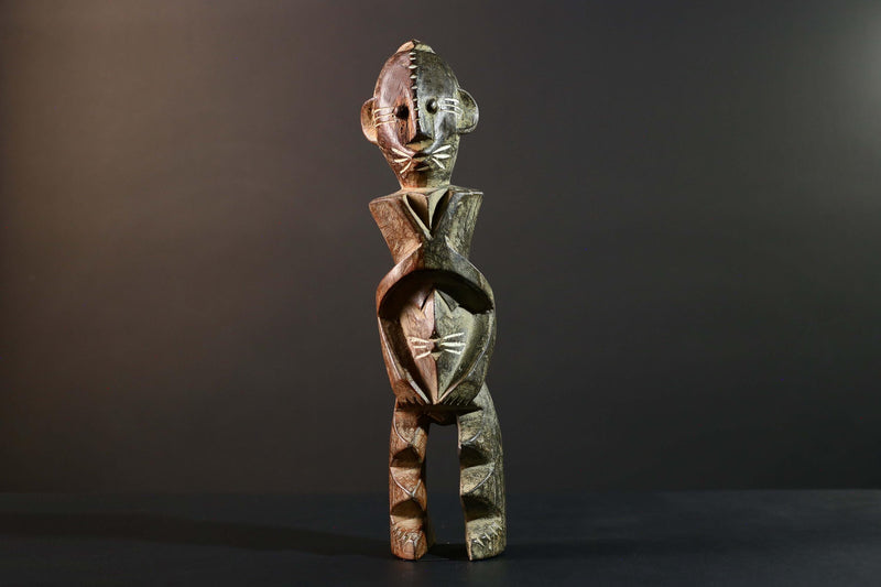 Hand Carved Tribal Vintage Ambete Reliquary Statue Wood Gabon Figure-G5795