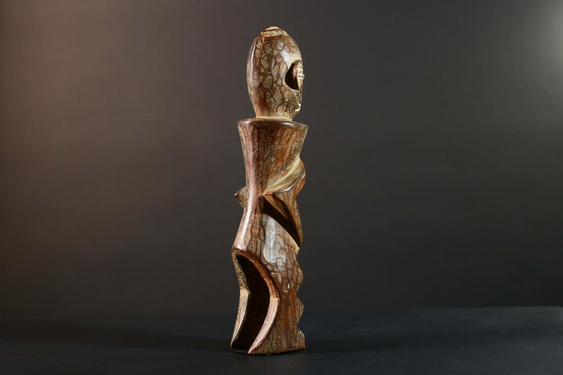 Hand Carved Tribal Vintage Ambete Reliquary Statue Wood Gabon Figure-G5795