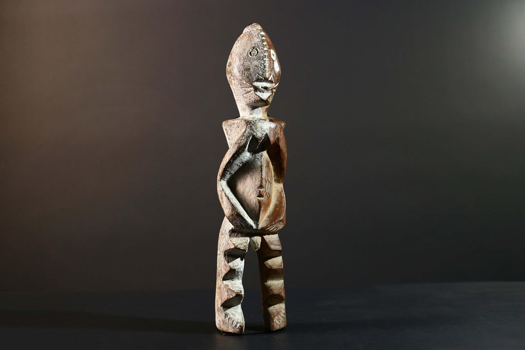 Hand Carved Tribal Vintage Ambete Reliquary Statue Wood Gabon Figure-G5796