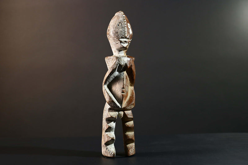 Hand Carved Tribal Vintage Ambete Reliquary Statue Wood Gabon Figure-G5796