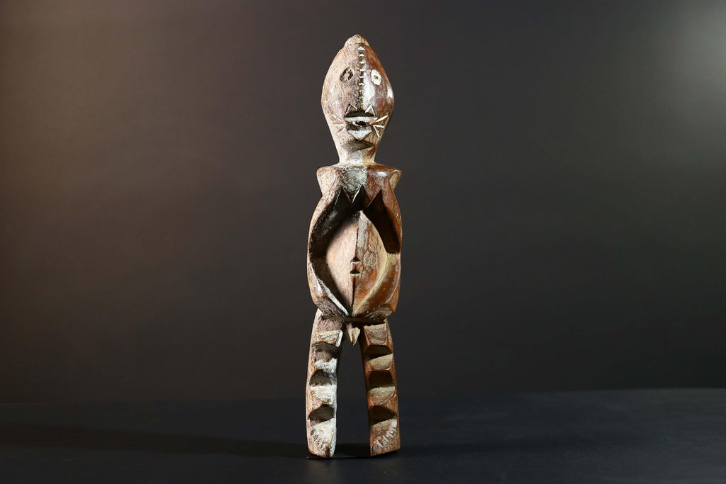 Hand Carved Tribal Vintage Ambete Reliquary Statue Wood Gabon Figure-G5796