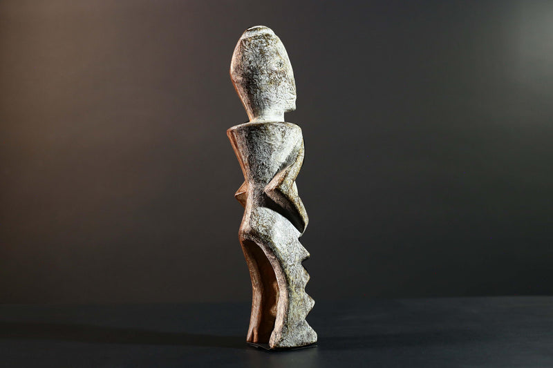 Hand Carved Tribal Vintage Ambete Reliquary Statue Wood Gabon Figure-G5796