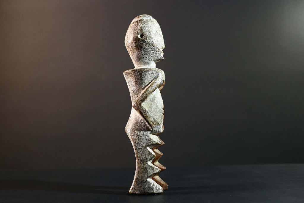 Hand Carved Tribal Vintage Ambete Reliquary Statue Wood Gabon Figure-G5796