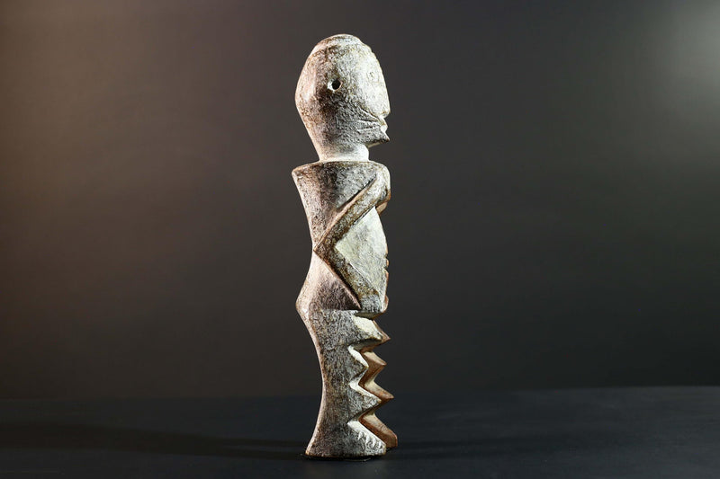 Hand Carved Tribal Vintage Ambete Reliquary Statue Wood Gabon Figure-G5796