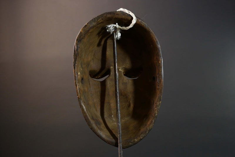 African Lega Bwami Mask Tribal Carved Wood Congo Art Decor Handcrafted Vintage Wall Hanging African Face Sculpture Home Display-G5772