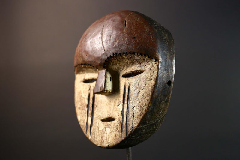 African Lega Bwami Tribal Mask Hand Carved Wood Congo Wall Art Decor Authentic Ethnographic African Sculpture Home Collection-G5773
