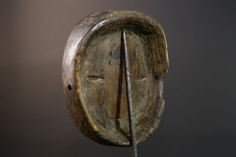African Lega Bwami Tribal Mask Hand Carved Wood Congo Wall Art Decor Authentic Ethnographic African Sculpture Home Collection-G5773