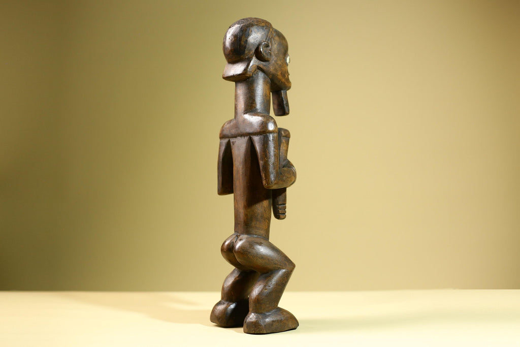 African Tribal Statue Male Figure Hand Carved Wood Ritual Sculpture West African Art Collectible Figurine Home Decor-G5821