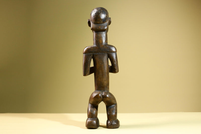 African Tribal Statue Male Figure Hand Carved Wood Ritual Sculpture West African Art Collectible Figurine Home Decor-G5821