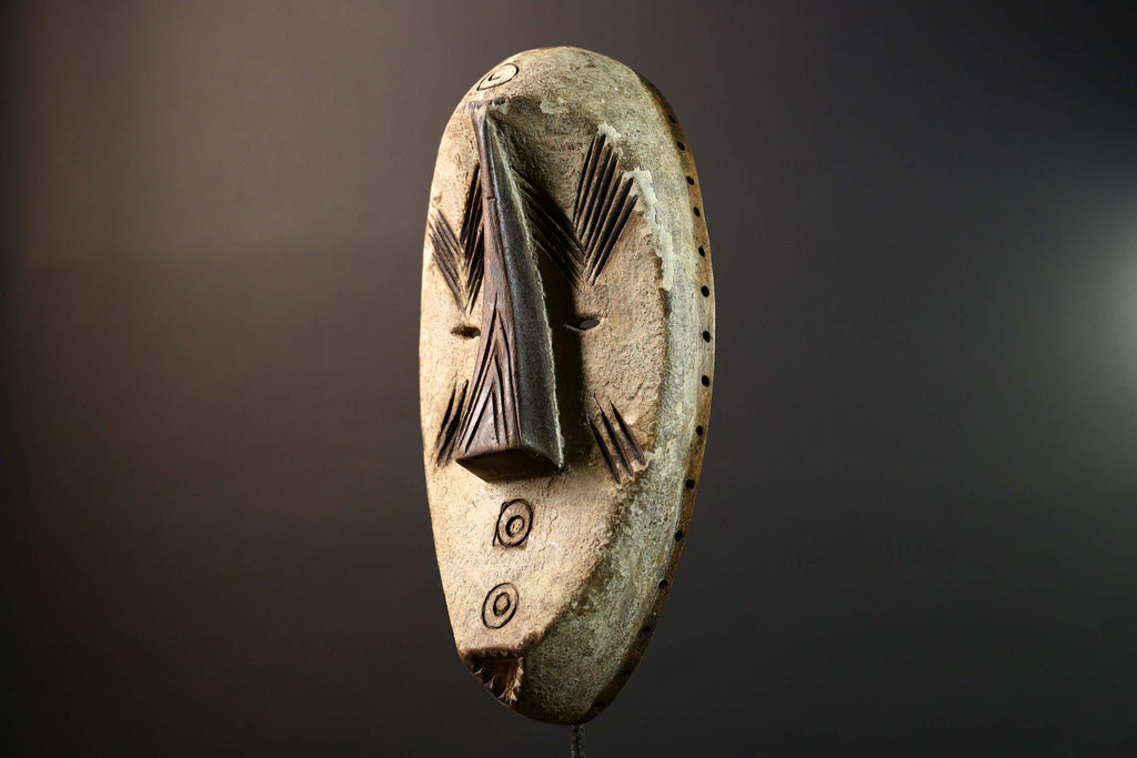 African Bwa Tribal Mask Carved Wood Burkina Faso Wall Art African Home Decor-G5775