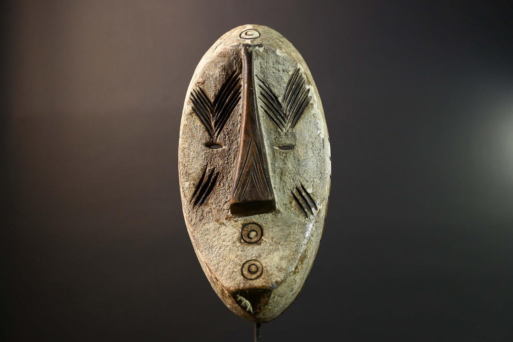 African Bwa Tribal Mask Carved Wood Burkina Faso Wall Art African Home Decor-G5775