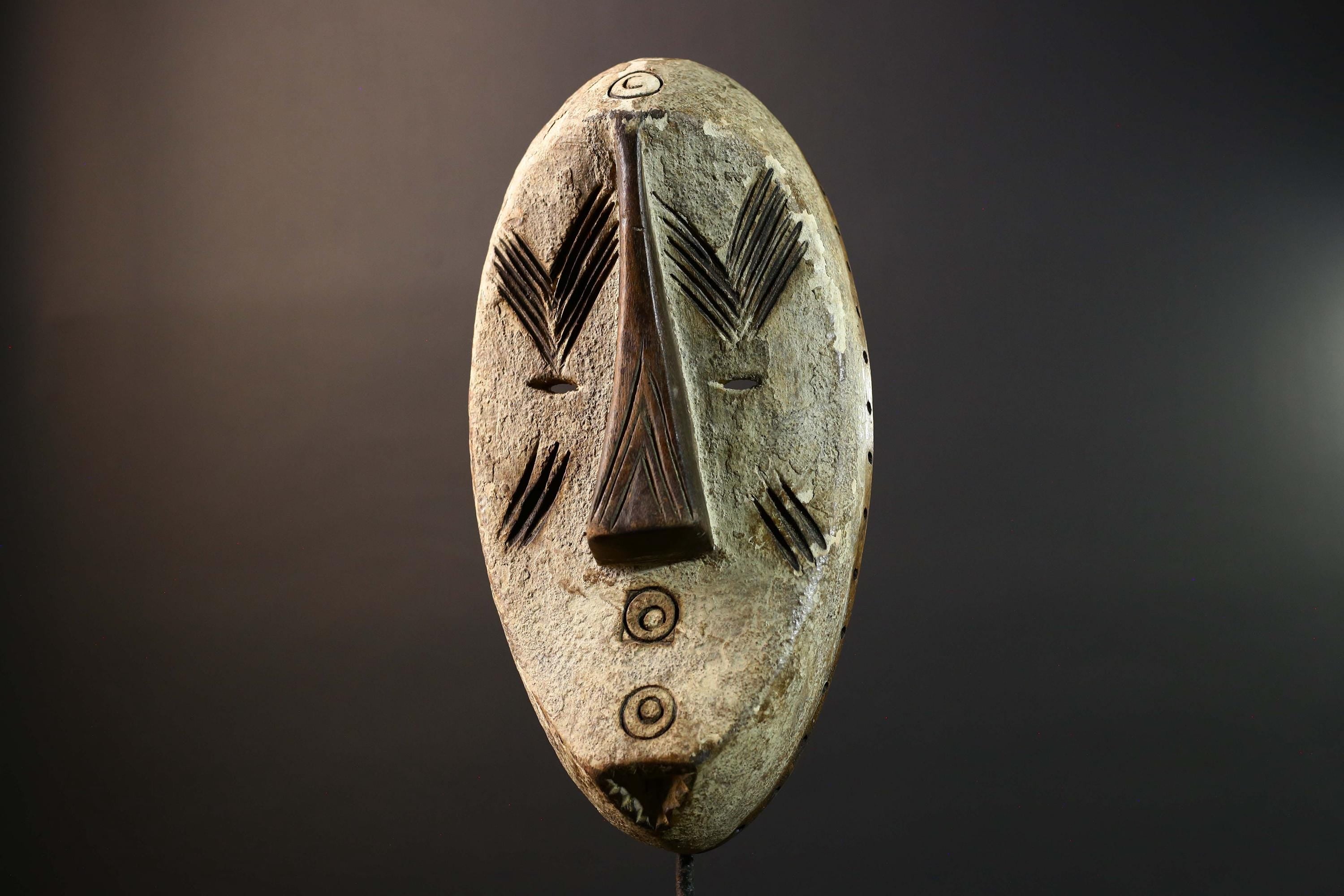 African Bwa Tribal Mask Carved Wood Burkina Faso Wall Art African Home Decor-G5775