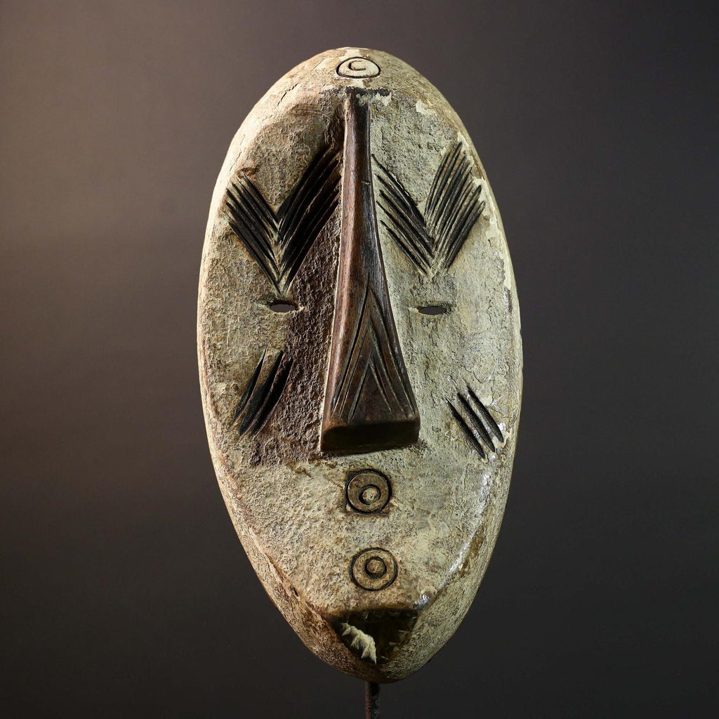 African Bwa Tribal Mask Carved Wood Burkina Faso Wall Art African Home Decor-G5775