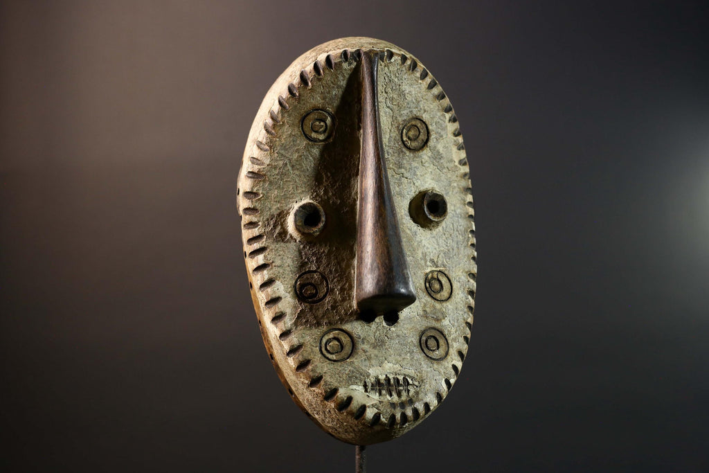 African Bwa Tribal Mask Hand Carved Wood Burkina Faso Wall Art Home Decor-G5777