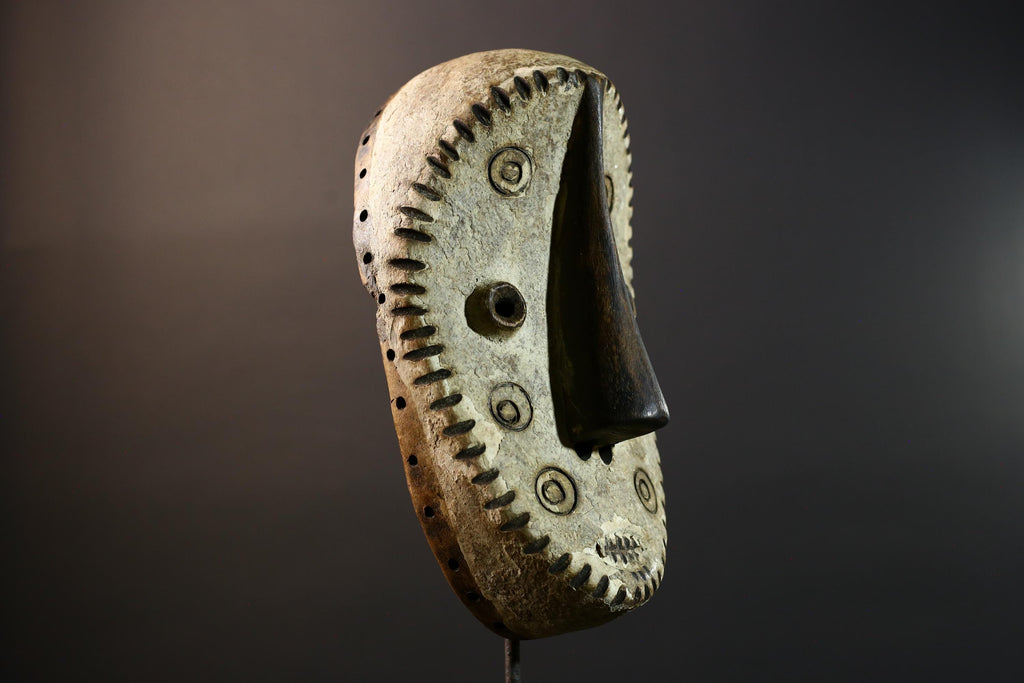 African Bwa Tribal Mask Hand Carved Wood Burkina Faso Wall Art Home Decor-G5777