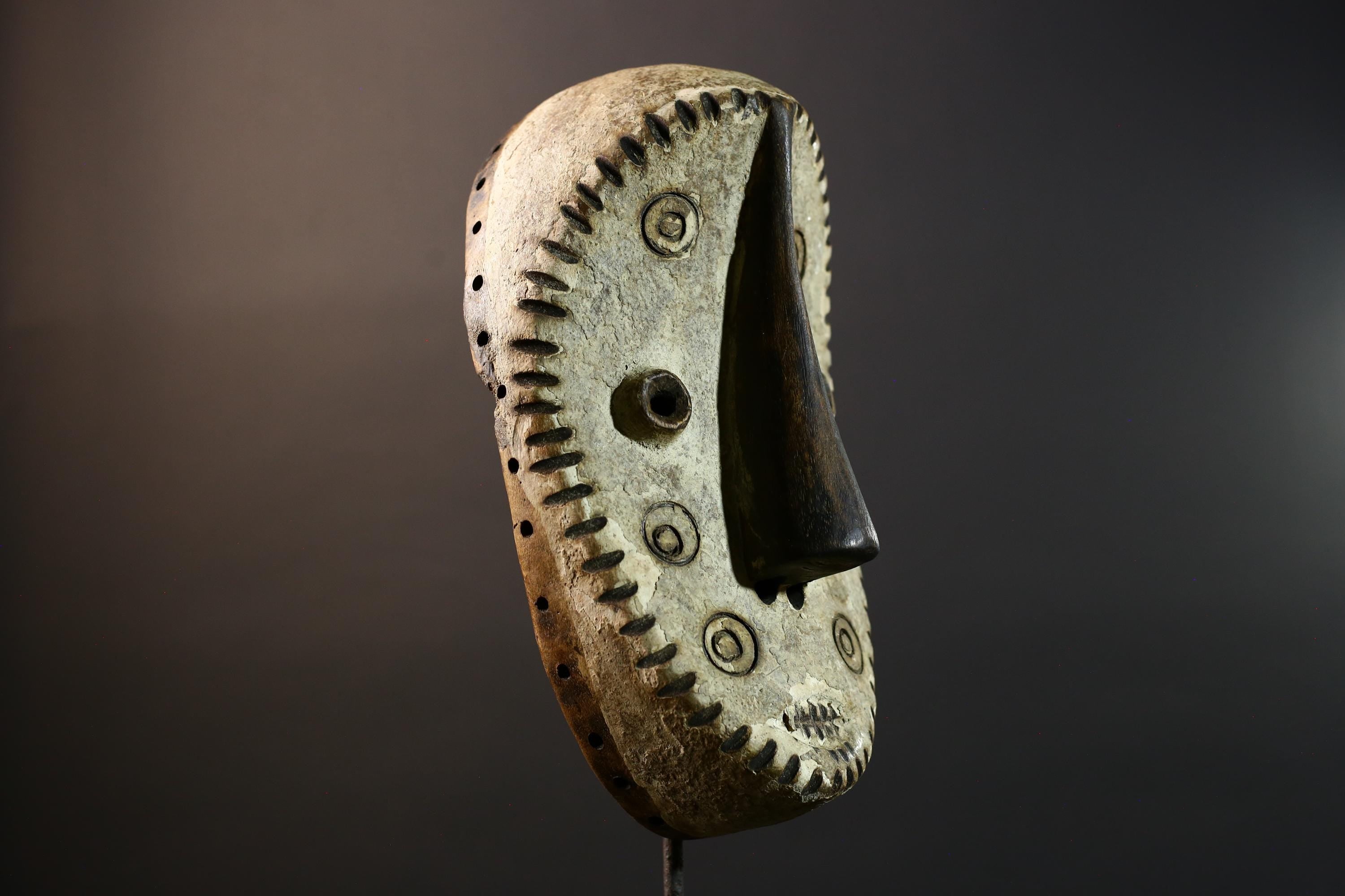 African Bwa Tribal Mask Hand Carved Wood Burkina Faso Wall Art Home Decor-G5777
