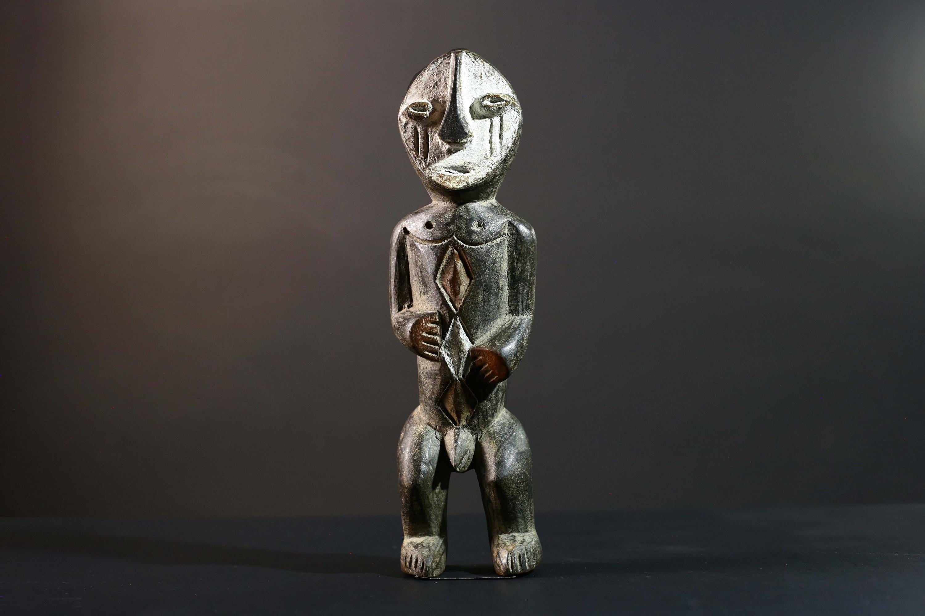 African Tribal Statue Hand Carved Wood Figure Burkina Faso Cultural Art Decor-G5778