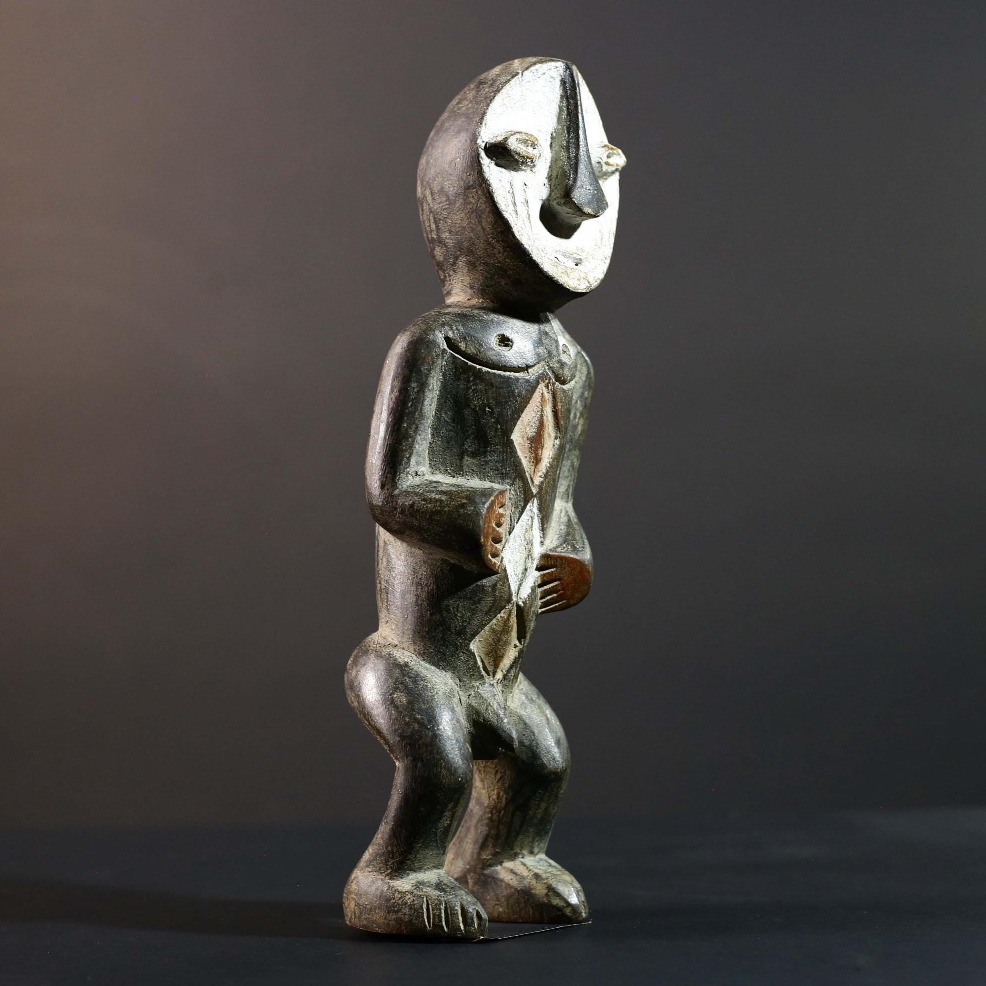 African Tribal Statue Hand Carved Wood Figure Burkina Faso Cultural Art Decor-G5778