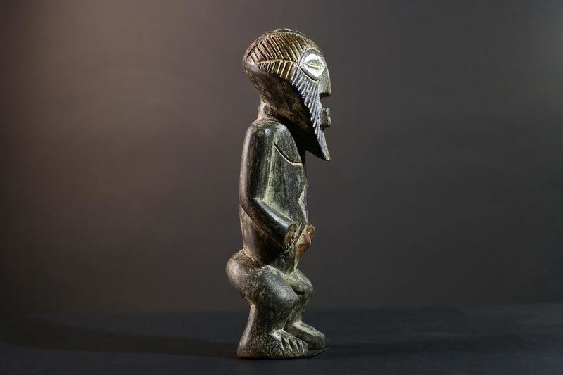 African Songye Statue Hand Carved Wood Congo Tribal Power Figure Art Decor-G5779