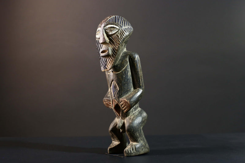 African Songye Statue Hand Carved Wood Congo Tribal Power Figure Art Decor-G5779