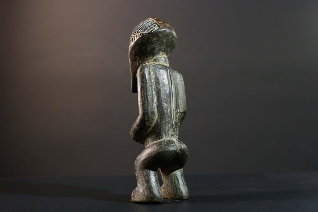 African Songye Statue Hand Carved Wood Congo Tribal Power Figure Art Decor-G5779