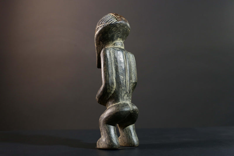 African Songye Statue Hand Carved Wood Congo Tribal Power Figure Art Decor-G5779