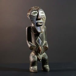 African Songye Statue Hand Carved Wood Congo Tribal Power Figure Art Decor-G5779
