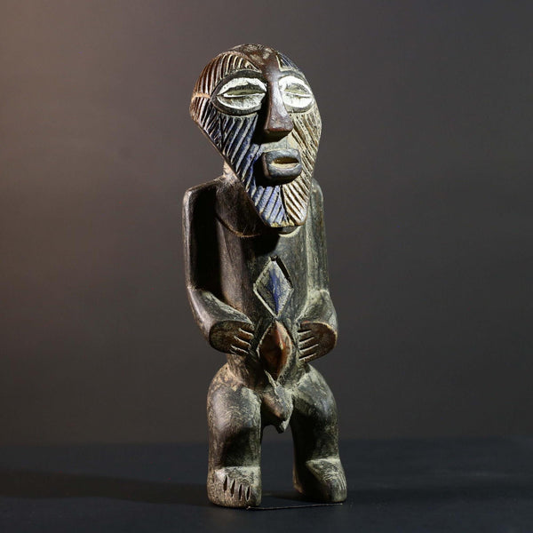 African Songye Statue Hand Carved Wood Congo Tribal Power Figure Art Decor-G5779