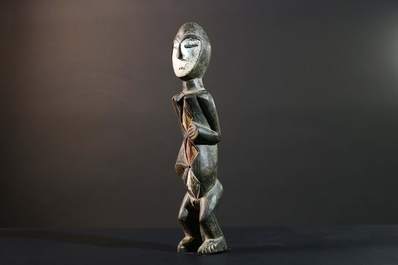 African Songye Statue Hand Carved Congo Wood Tribal Power Figure Collectible-G5780
