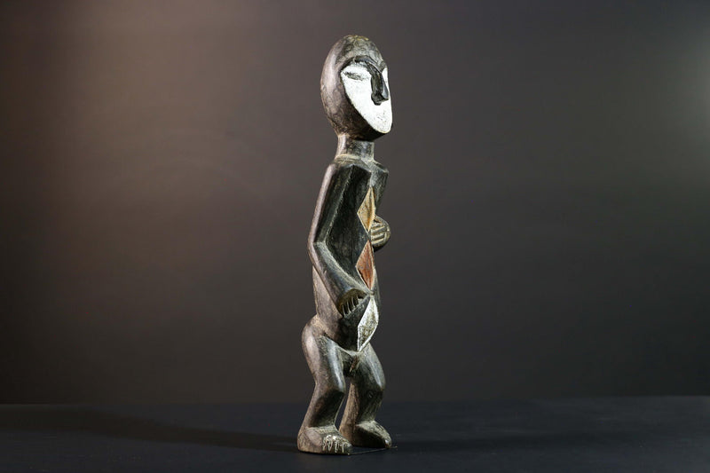 African Songye Statue Hand Carved Congo Wood Tribal Power Figure Collectible-G5780