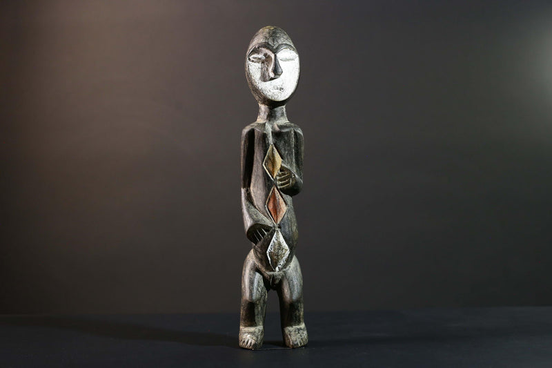 African Songye Statue Hand Carved Congo Wood Tribal Power Figure Collectible-G5780