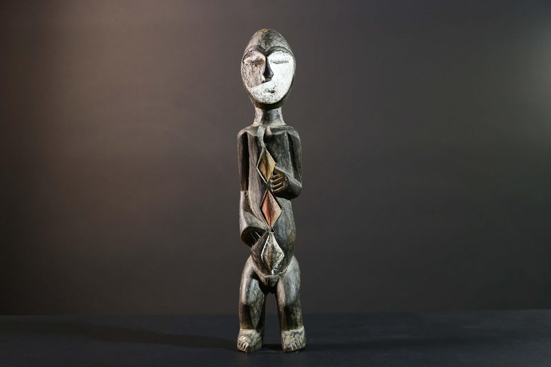 African Songye Statue Hand Carved Congo Wood Tribal Power Figure Collectible-G5780