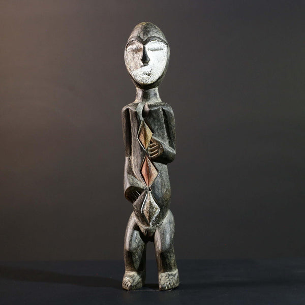 African Songye Statue Hand Carved Congo Wood Tribal Power Figure Collectible-G5780