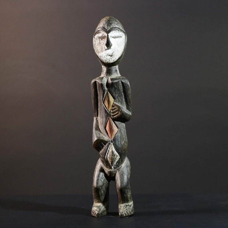 African Songye Statue Hand Carved Congo Wood Tribal Power Figure Collectible-G5780