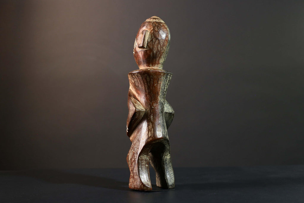 African Songye Power Figure Congo Tribal Statue Carved Wood Primitive Sculpture-G5781