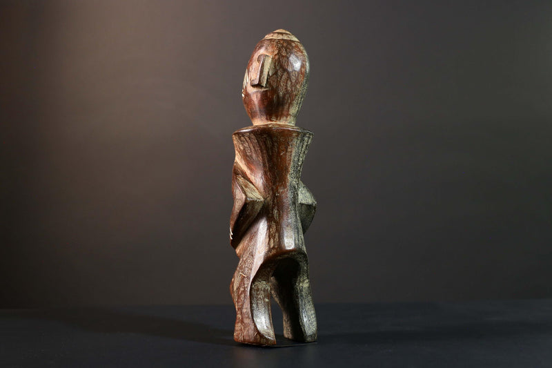 African Songye Power Figure Congo Tribal Statue Carved Wood Primitive Sculpture-G5781