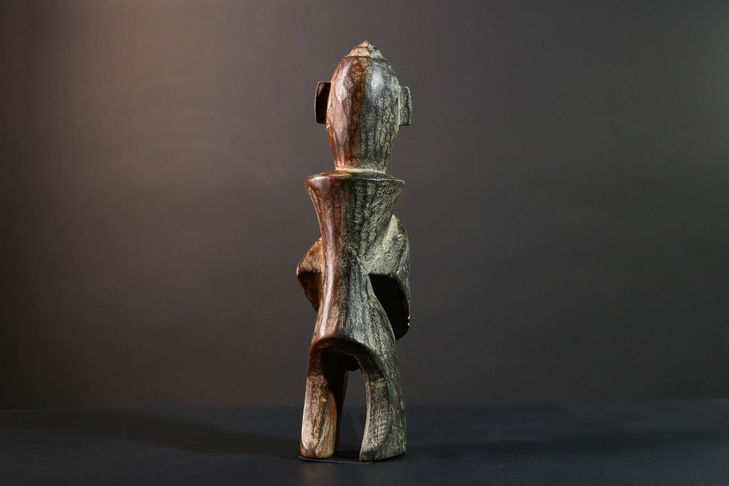 African Songye Power Figure Congo Tribal Statue Carved Wood Primitive Sculpture-G5781