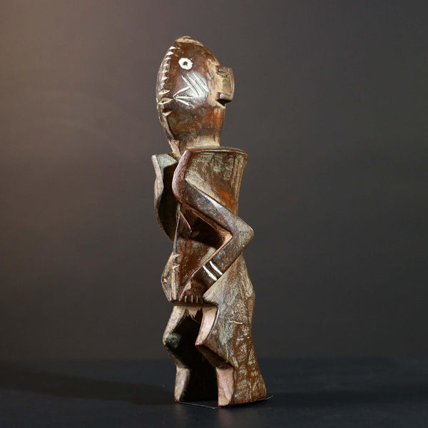 African Songye Power Figure Congo Tribal Statue Carved Wood Primitive Sculpture-G5781