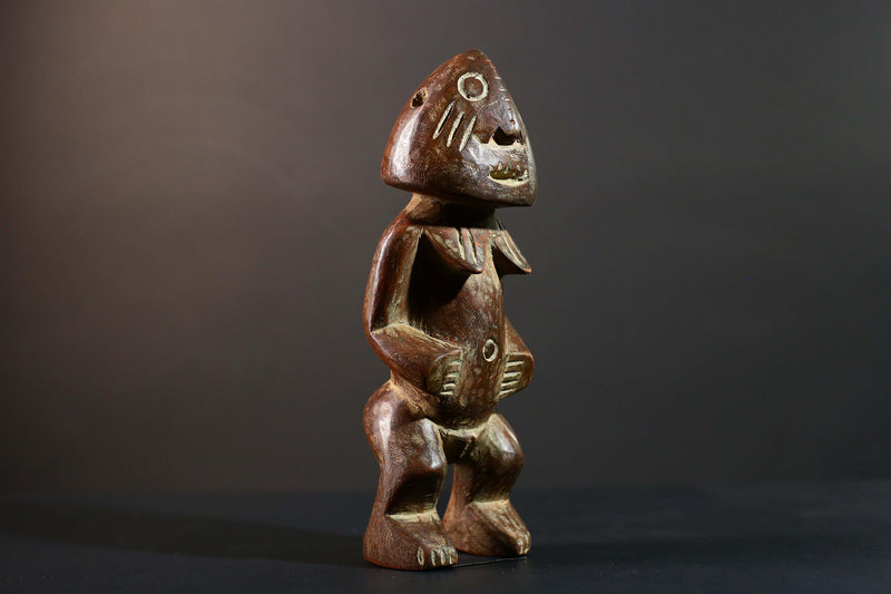 African Songye Power Figure Congo Tribal Statue Hand Carved Wood Spiritual Sculpture-G5782