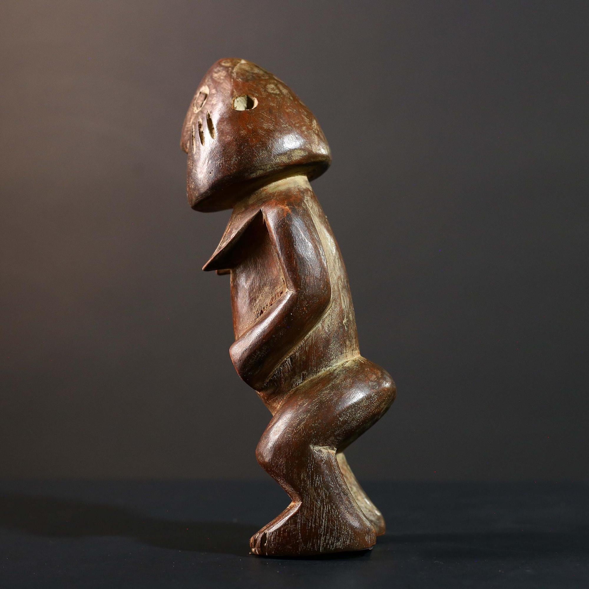 African Songye Power Figure Congo Tribal Statue Hand Carved Wood Spiritual Sculpture-G5782