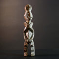 African Tribal Baule Style Geometric Carved Wood Statue Côte d’Ivoire Figure-G5785