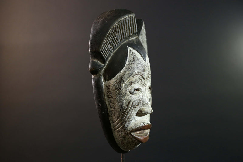 Guro Tribal Mask African Carved Wood Côte d’Ivoire Ritual Face Decor-G5787