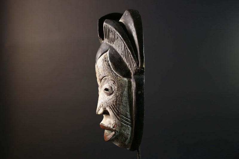 Guro Tribal Mask African Carved Wood Côte d’Ivoire Ritual Face Decor-G5787
