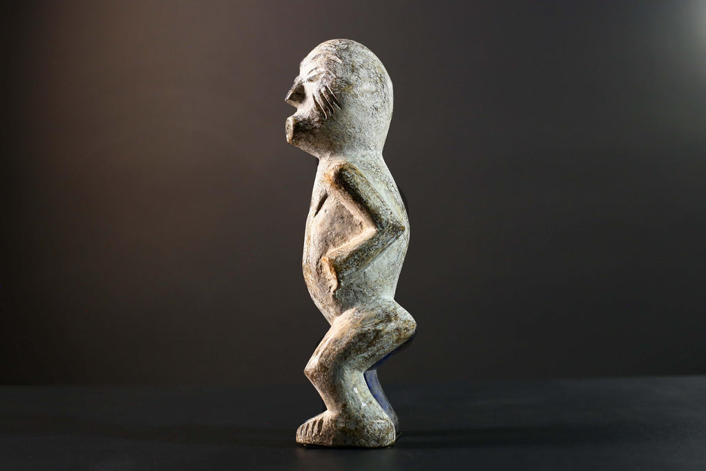 African Beembe Ancestral Figure Congo Carved Wood Ritual Spirit Statue with Patina-G5788
