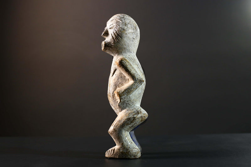 African Beembe Ancestral Figure Congo Carved Wood Ritual Spirit Statue with Patina-G5788